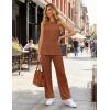 Ekouaer Women’s Two Piece Sets Summer Sleeveless Lounge Sets Matching Pants Airport Travel Outfits(Leather Brown)