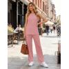 Ekouaer Women’s Two Piece Sets Summer Sleeveless Lounge Sets Matching Pants Airport Travel Outfits(Misty Rose)
