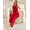 Ekouaer Women’s Two Piece Sets Summer Sleeveless Lounge Sets Matching Pants Airport Travel Outfits(Red)