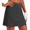Ekouaer 16“ Golf Skorts for Woman with Inner Pockets Silicone Grippers Tennis Skirt Quick Dry Athletic Pickleball Skort(Dark Grey)