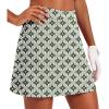 Ekouaer 16“ Golf Skorts for Woman with Inner Pockets Silicone Grippers Tennis Skirt Quick Dry Athletic Pickleball Skort(Green Pattern)