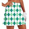 Ekouaer 16“ Golf Skorts for Woman with Inner Pockets Silicone Grippers Tennis Skirt Quick Dry Athletic Pickleball Skort(Green White Plaid)