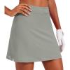 Ekouaer 16“ Golf Skorts for Woman with Inner Pockets Silicone Grippers Tennis Skirt Quick Dry Athletic Pickleball Skort(Grey Sage)