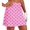 Ekouaer 16“ Golf Skorts for Woman with Inner Pockets Silicone Grippers Tennis Skirt Quick Dry Athletic Pickleball Skort(Hot Pink Print)