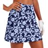 Ekouaer 16“ Golf Skorts for Woman with Inner Pockets Silicone Grippers Tennis Skirt Quick Dry Athletic Pickleball Skort(Navy Flower)