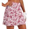 Ekouaer 16“ Golf Skorts for Woman with Inner Pockets Silicone Grippers Tennis Skirt Quick Dry Athletic Pickleball Skort(Pink Floral)