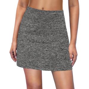 Ekouaer 16“ Golf Skorts for Woman with Inner Pockets Silicone Grippers Tennis Skirt Quick Dry Athletic Pickleball Skort(Grey)