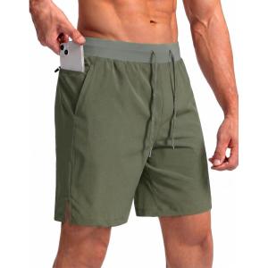 Ekouaer Men’s 7″ Swim Trunks Swimwear Zip Pockets Beach Board Shorts Bathing Suits with Mesh Lining(C Army Green)