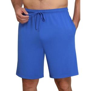 Ekouaer Mens Pajama Shorts Bamboo Viscose Breathable Soft Sleep Short Elastic Waist 2026 Lounge PJ Short with Pockets(Blue)