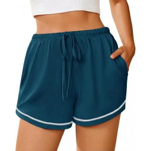 Ekouaer Pajama Shorts for Women 2026 Soft Sleep Shorts Casual Lounge Bottoms Comfy Pj Bottoms with Pockets(Teal)