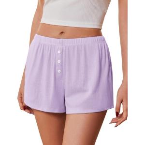 Ekouaer Womens Pajama Short Sleep Short 2026 Fashion Summer Y2k Casual Lounge Short Cute Micro Mini Pj Bottoms with Pockets(Purple)