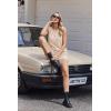 Ekouaer Two Piece Shorts Set for Women Summer Lounge Set Casual Sleeveless Tank Top 2026 Matching Outfits S-XXL(Beige)