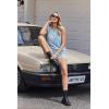 Ekouaer Two Piece Shorts Set for Women Summer Lounge Set Casual Sleeveless Tank Top 2026 Matching Outfits S-XXL(Blue)