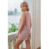 Ekouaer Two Piece Shorts Set for Women Summer Lounge Set Casual Sleeveless Tank Top 2026 Matching Outfits S-XXL(Dark Pink)
