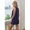 Ekouaer Two Piece Shorts Set for Women Summer Lounge Set Casual Sleeveless Tank Top 2026 Matching Outfits S-XXL(Navy)