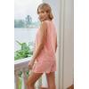 Ekouaer Two Piece Shorts Set for Women Summer Lounge Set Casual Sleeveless Tank Top 2026 Matching Outfits S-XXL(Orange Pink)