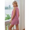 Ekouaer Two Piece Shorts Set for Women Summer Lounge Set Casual Sleeveless Tank Top 2026 Matching Outfits S-XXL(Purple Red)