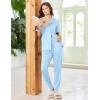 Ekouaer Women Pajama Set Short Sleeve Button Down Pjs Soft Comfy Sleepwear Nightwear with Jogger Pants(Blue Stripe Bow)