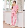 Ekouaer Women Pajama Set Short Sleeve Button Down Pjs Soft Comfy Sleepwear Nightwear with Jogger Pants(Pink Plaid)