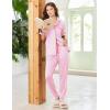 Ekouaer Women Pajama Set Short Sleeve Button Down Pjs Soft Comfy Sleepwear Nightwear with Jogger Pants(Pink Stripe Heart)