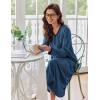 Ekouaer Women’s Long Sleeve Nightgown Full Length Sleepwear Long Sleepshirts Henley Sleep Dress(A-a-navy)