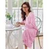 Ekouaer Women’s Long Sleeve Nightgown Full Length Sleepwear Long Sleepshirts Henley Sleep Dress(A_a_pink Florals)