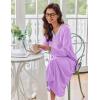 Ekouaer Women’s Long Sleeve Nightgown Full Length Sleepwear Long Sleepshirts Henley Sleep Dress(A-a-purple)