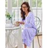 Ekouaer Women’s Long Sleeve Nightgown Full Length Sleepwear Long Sleepshirts Henley Sleep Dress(A_a_purple Flowers)
