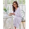 Ekouaer Women’s Long Sleeve Nightgown Full Length Sleepwear Long Sleepshirts Henley Sleep Dress(A_purple Leaf)