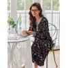 Ekouaer Women’s Long Sleeve Nightgown Full Length Sleepwear Long Sleepshirts Henley Sleep Dress(B-b-butterfly)
