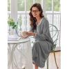 Ekouaer Women’s Long Sleeve Nightgown Full Length Sleepwear Long Sleepshirts Henley Sleep Dress(B_dark Grey)