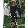 Ekouaer Women’s Long Sleeve Nightgown Full Length Sleepwear Long Sleepshirts Henley Sleep Dress(C_a_colored Flowers)