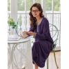 Ekouaer Women’s Long Sleeve Nightgown Full Length Sleepwear Long Sleepshirts Henley Sleep Dress(Dark Purple)