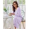 Ekouaer Women’s Long Sleeve Nightgown Full Length Sleepwear Long Sleepshirts Henley Sleep Dress(Purple Flowers)