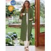 Ekouaer Women Zipper Robe Fleece Long Sleeves Bathrobe Sleepwear Warm Soft Housecoat with Pockets Zip Up House Dresses(Army Green)