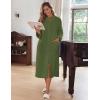 Ekouaer Women Zipper Robe Fleece Long Sleeves Bathrobe Sleepwear Warm Soft Housecoat with Pockets Zip Up House Dresses(Army Green)