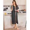 Ekouaer Women Zipper Robe Lightweight House Coat Zipper Front Long Nightgown Soft Loungewear with Pockets S-3XL(Deep Gray)