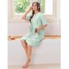Ekouaer Women Zipper Robes Knit Short Bathrobe Lightweight House Coat with Pockets Soft Nightgown S-XXL(Floral Light Green)