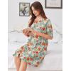 Ekouaer Women Zipper Robes Knit Short Bathrobe Lightweight House Coat with Pockets Soft Nightgown S-XXL(Red White Floral)