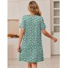 Ekouaer Womens Zip Up Robe Lace Short Sleeve Bathrobes Knee Length Zipper Housecoat Lightweight Nightgowns(Light Green Floral)