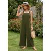 Ekouaer Overalls for Women Loose Wide Leg Jumpsuits Casual One Piece Floral Boho Outfits Baggy Jumpers Comfy Summer Rompers(Army Green)