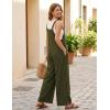 Ekouaer Overalls for Women Loose Wide Leg Jumpsuits Casual One Piece Floral Boho Outfits Baggy Jumpers Comfy Summer Rompers(Army Green)