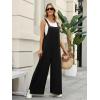 Ekouaer Overalls for Women Loose Wide Leg Jumpsuits Casual One Piece Floral Boho Outfits Baggy Jumpers Comfy Summer Rompers(Black)