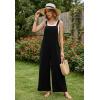 Ekouaer Overalls for Women Loose Wide Leg Jumpsuits Casual One Piece Floral Boho Outfits Baggy Jumpers Comfy Summer Rompers(Black)