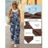 Ekouaer Overalls for Women Loose Wide Leg Jumpsuits Casual One Piece Floral Boho Outfits Baggy Jumpers Comfy Summer Rompers(Blue Boho Print)