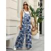 Ekouaer Overalls for Women Loose Wide Leg Jumpsuits Casual One Piece Floral Boho Outfits Baggy Jumpers Comfy Summer Rompers(Blue Boho Print)