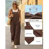 Ekouaer Overalls for Women Loose Wide Leg Jumpsuits Casual One Piece Floral Boho Outfits Baggy Jumpers Comfy Summer Rompers(Brown)