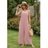 Ekouaer Overalls for Women Loose Wide Leg Jumpsuits Casual One Piece Floral Boho Outfits Baggy Jumpers Comfy Summer Rompers(Dirty Pink)