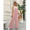 Ekouaer Overalls for Women Loose Wide Leg Jumpsuits Casual One Piece Floral Boho Outfits Baggy Jumpers Comfy Summer Rompers(Dirty Pink)