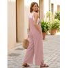 Ekouaer Overalls for Women Loose Wide Leg Jumpsuits Casual One Piece Floral Boho Outfits Baggy Jumpers Comfy Summer Rompers(Dirty Pink)